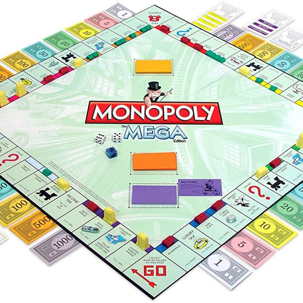 90% NEW MONOPOLY MEGA, WITH ALL PARTS AND BOX